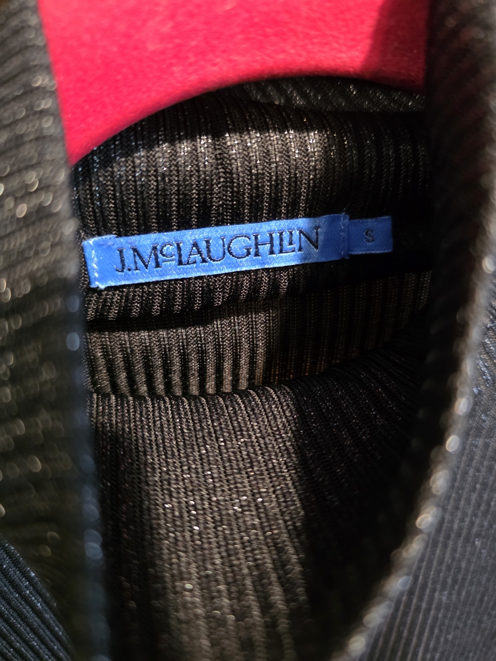J. McLaughlin Black Metallic Ribbed Turtleneck Sweater - Picture 3 of 5